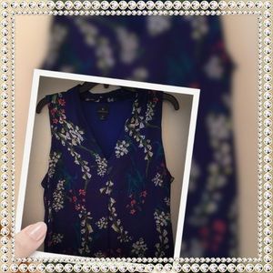 Worthington Blue Floral Tunic Top